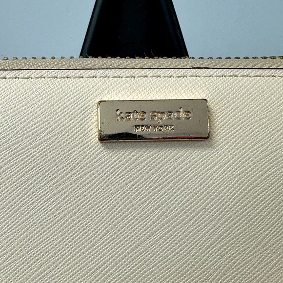Kate Spade New York Cream Saffiano Leather Zip-Around Wallet - Picture 3 of 9